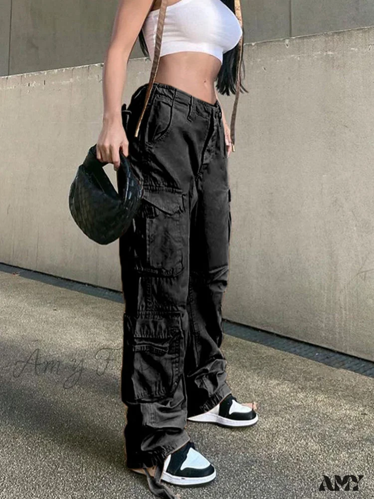 Amy Fashion - Ruched Big Pockets Cargo Jeans - Image 3
