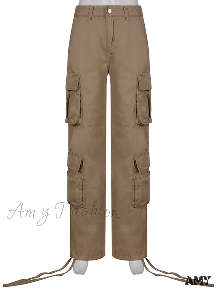 Amy Fashion - Ruched Big Pockets Cargo Jeans - Image 5