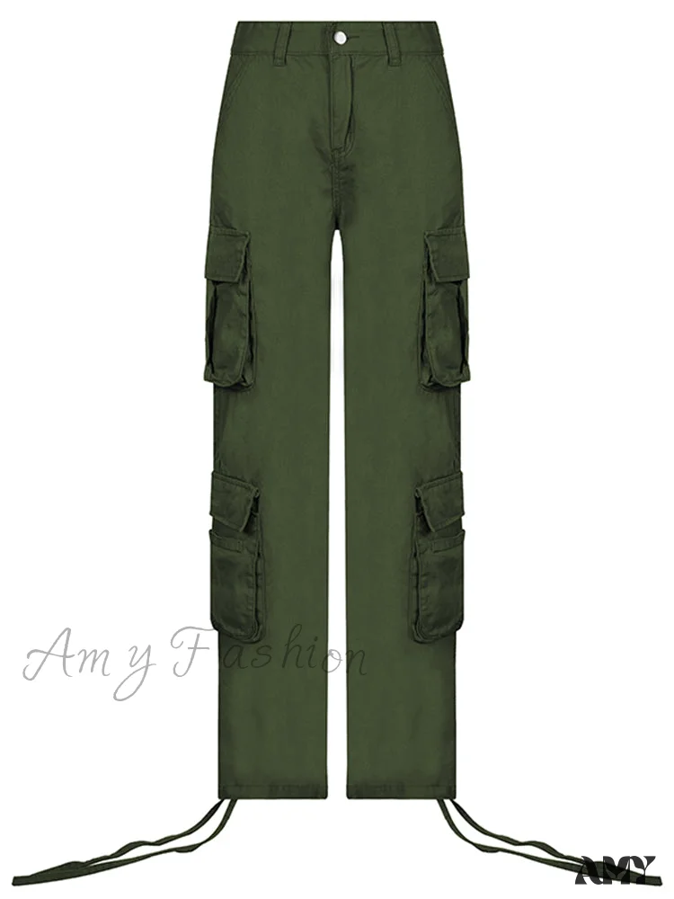 Amy Fashion - Ruched Big Pockets Cargo Jeans - Image 7