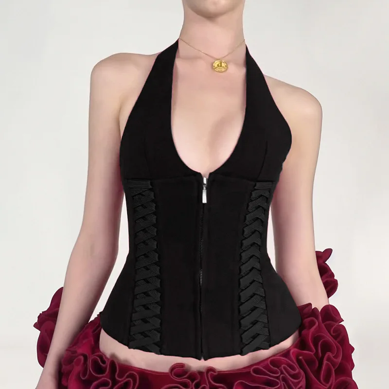 Red Gyaru Corset Crop Top - Image 2
