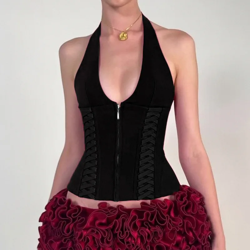 Red Gyaru Corset Crop Top - Image 4