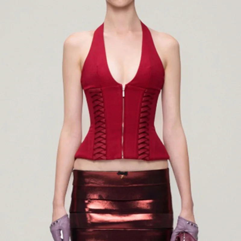 Red Gyaru Corset Crop Top - Image 5