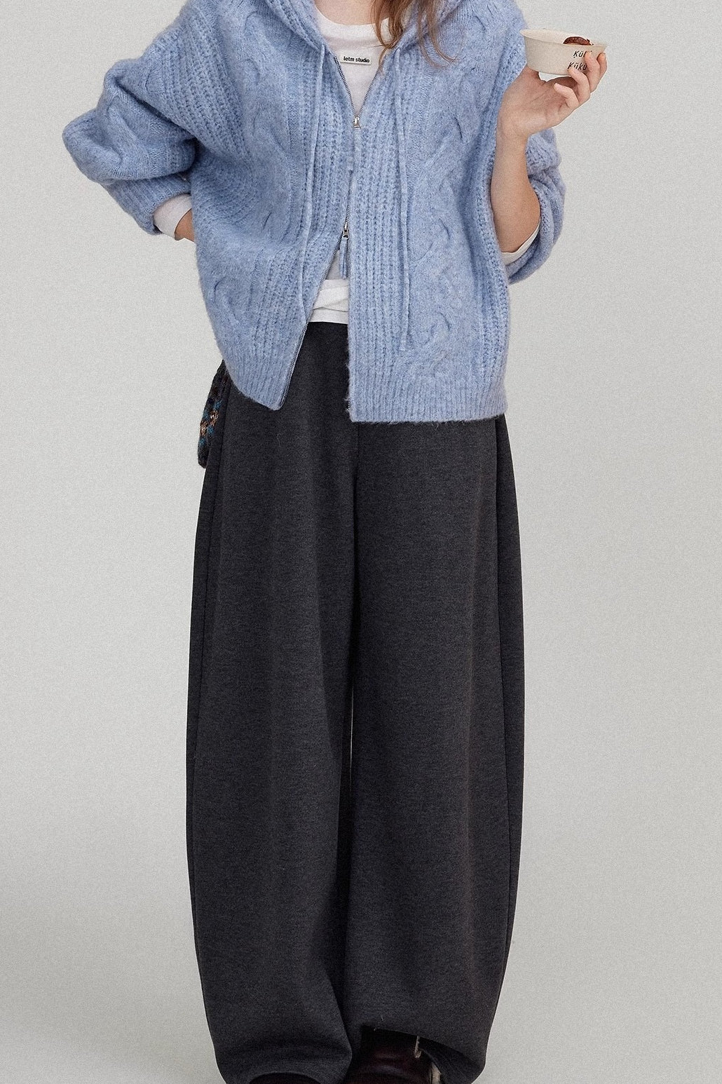 Retro Cable Knit Hooded Soft Wool Cardigan - Image 4