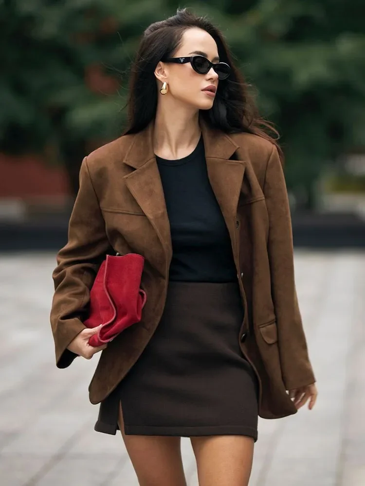 Retro Pocket Lapel Short Fall Coat - Image 3