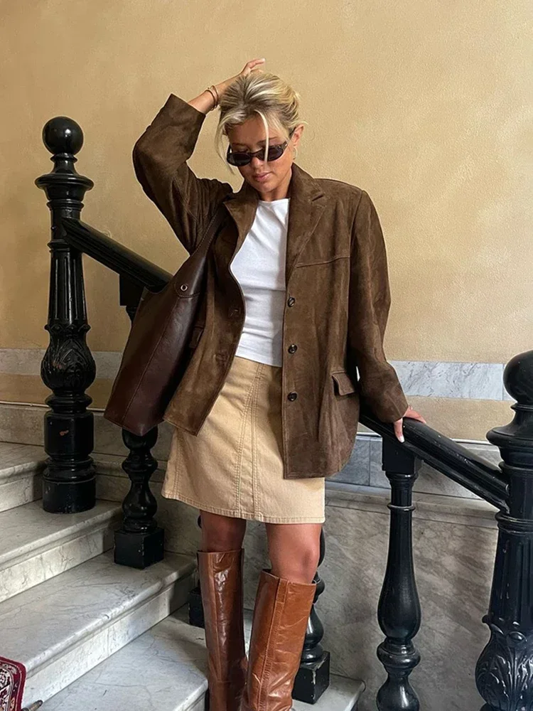 Retro Pocket Lapel Short Fall Coat - Image 4