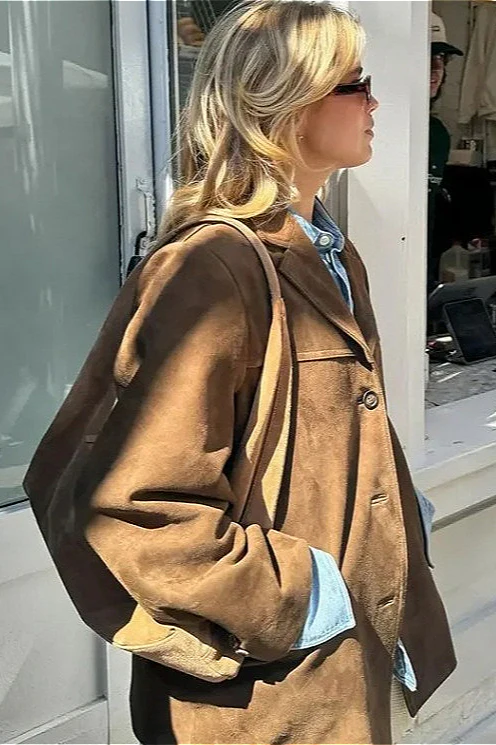 Retro Suede Loose Jacket - Image 2