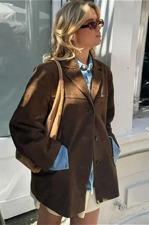 Retro Suede Loose Jacket - Image 4