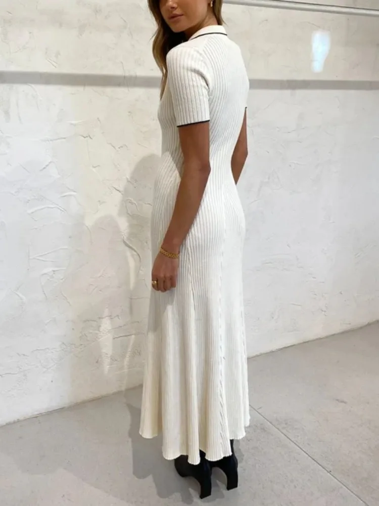 Rib Slim Casual Knit Maxi Dress - Image 6