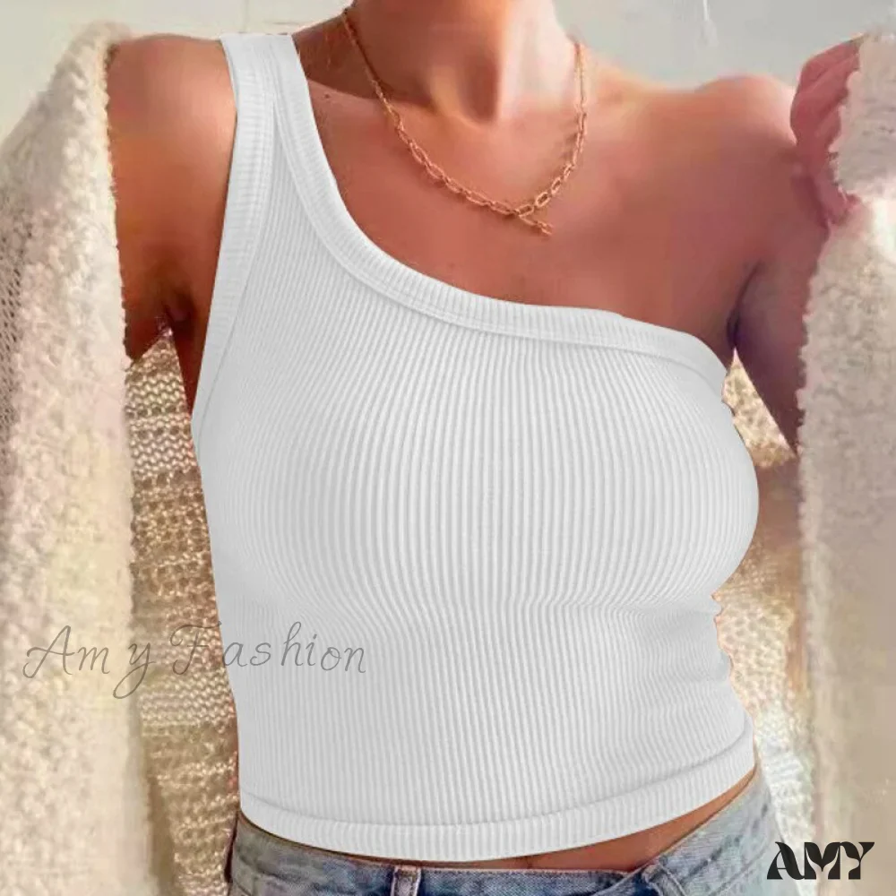 Amy Fashion - Ribbed Knitted Tank Top - Image 2