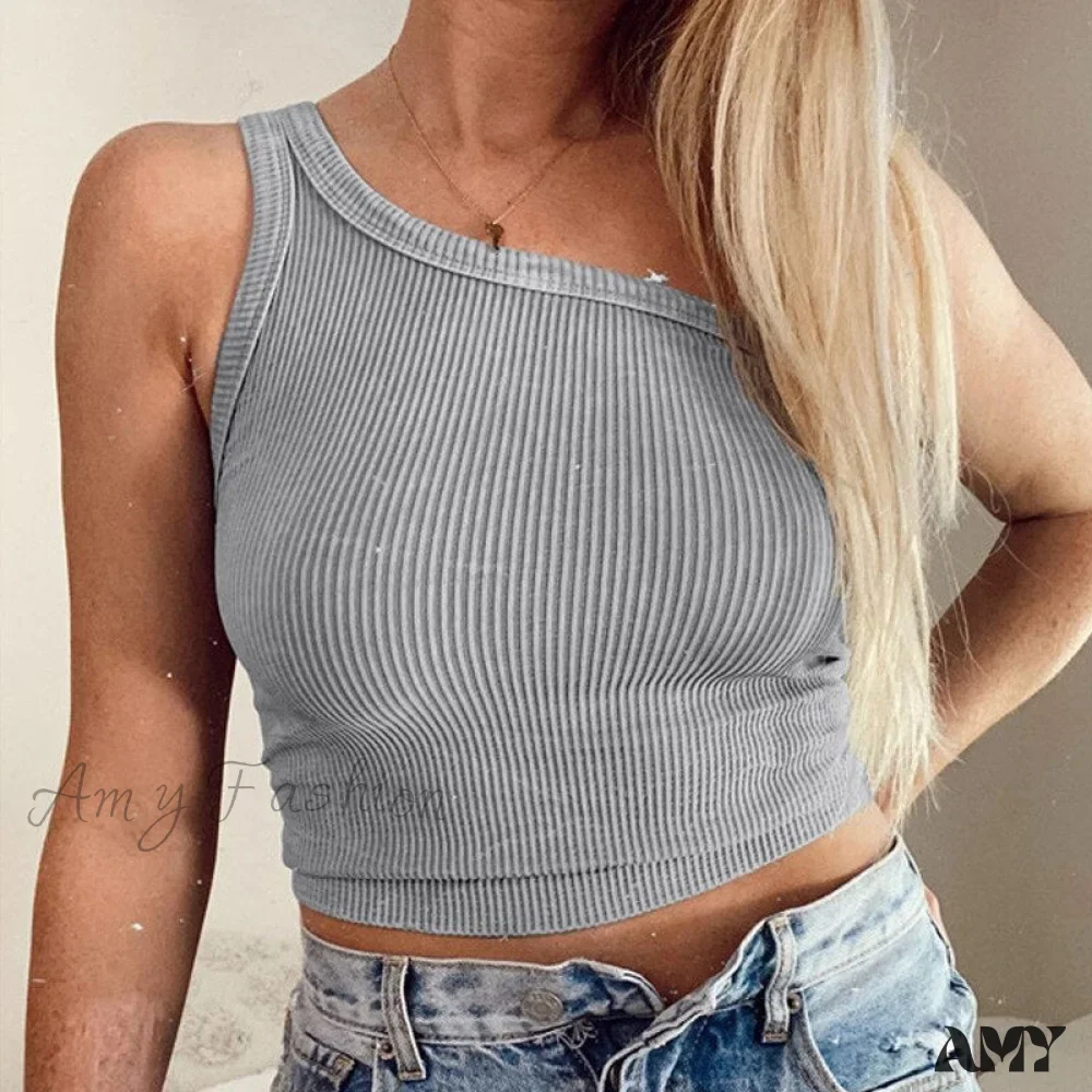 Amy Fashion - Ribbed Knitted Tank Top - Image 4