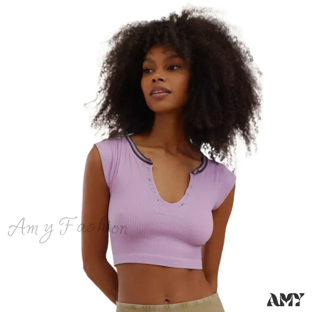 Ribbed V Neck Sleeveless Knitted Striped Aesthetic Summer Streetwear Crop Top - Image 10