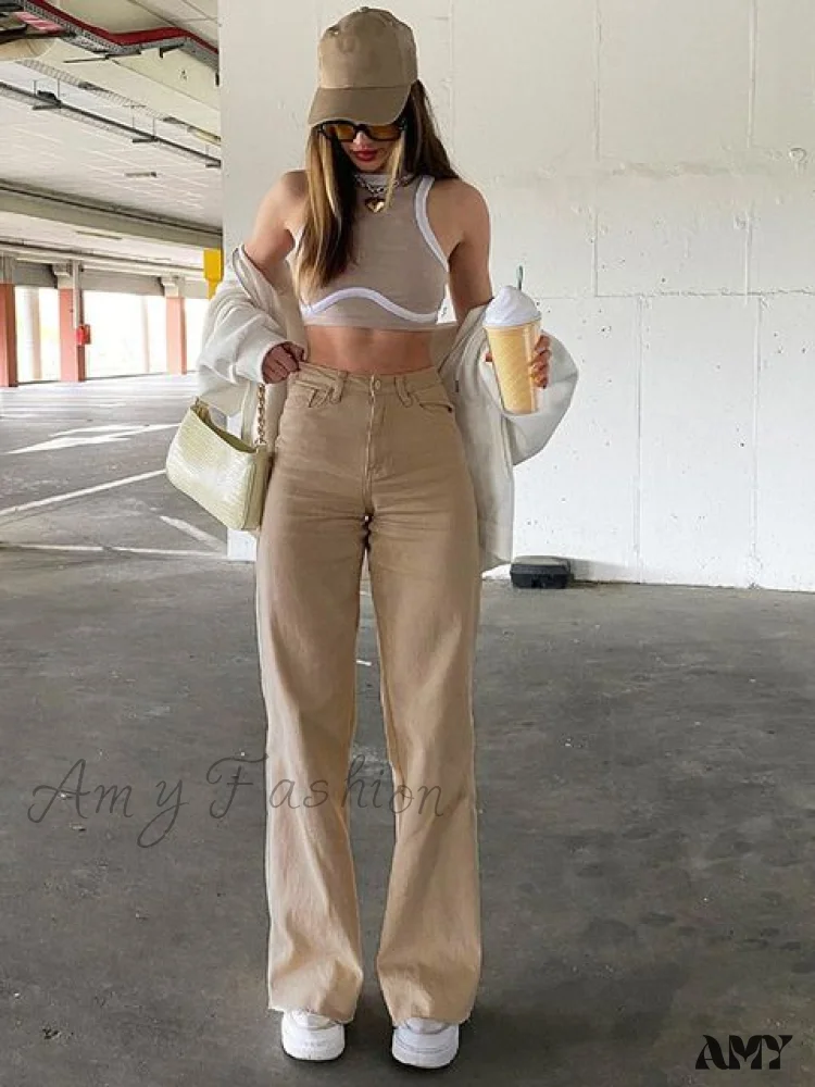 Amy Fashion - Brown Vintage Baggy Jeans - Image 10