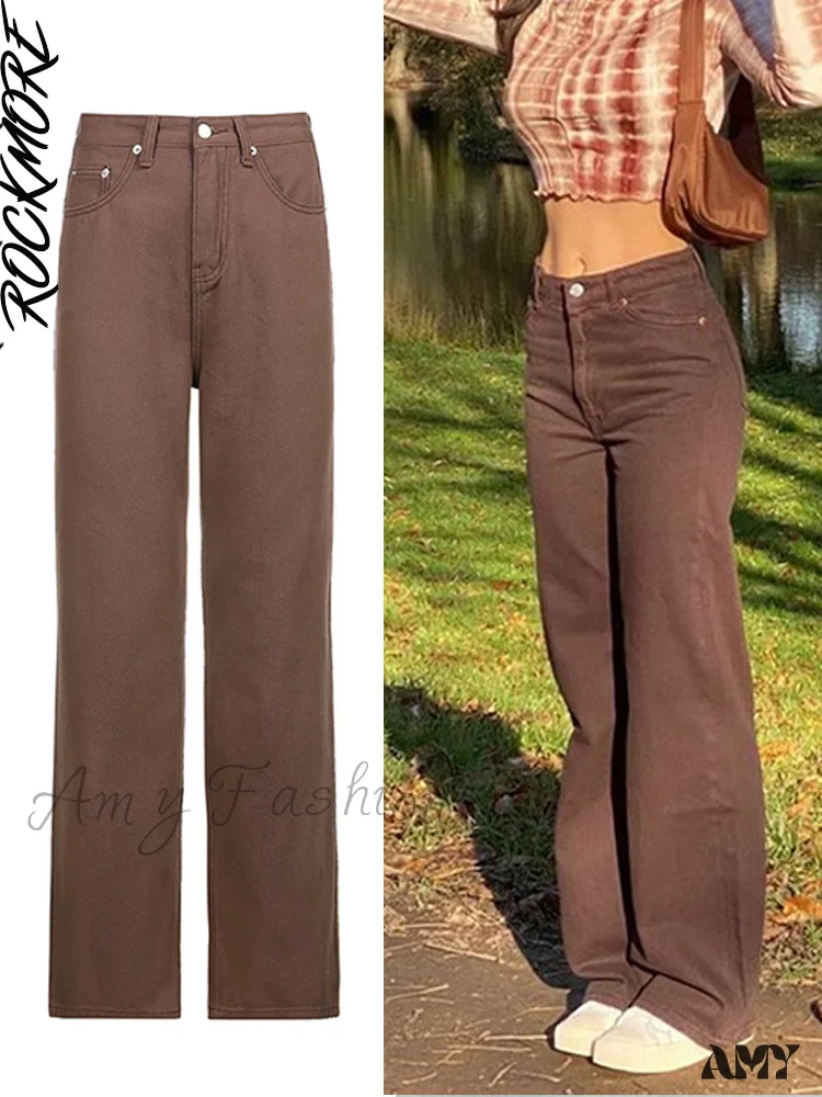 Amy Fashion - Brown Vintage Baggy Jeans - Image 8