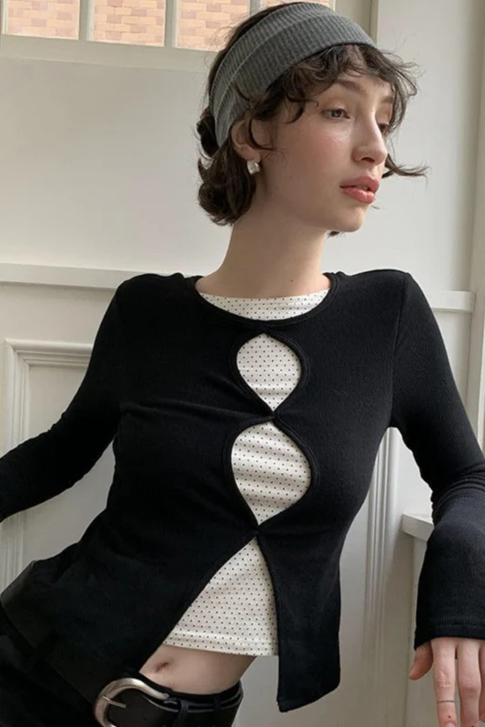 Romantic Cotton Cropped Long Sleeve Fitted Base Layer - Image 4