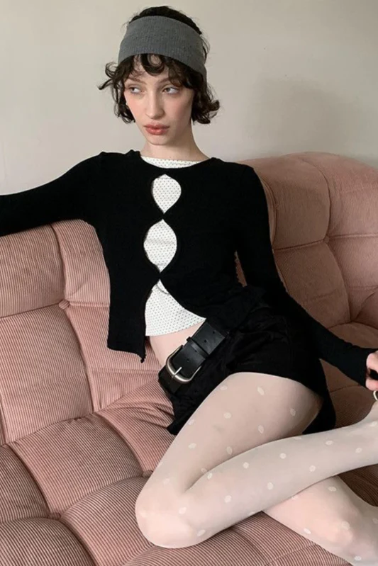 Romantic Cotton Cropped Long Sleeve Fitted Base Layer - Image 5