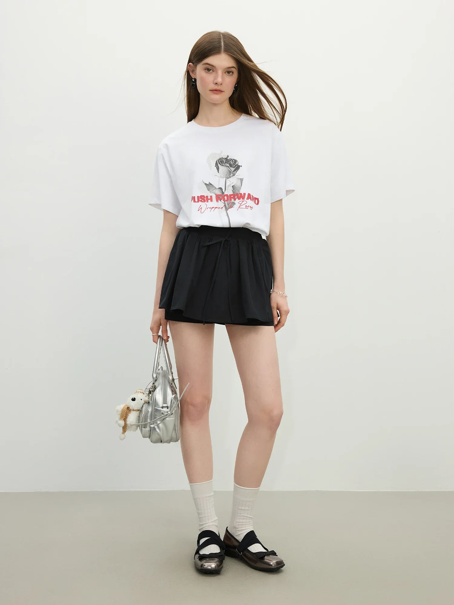 Rose Print Tencel Cooling T-shirt - Image 3