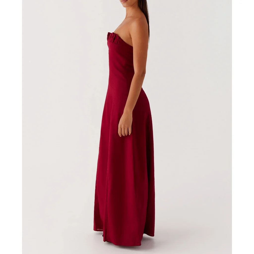 Ruched Floral Off Shoulder A-Line Vacation Dress - Image 2