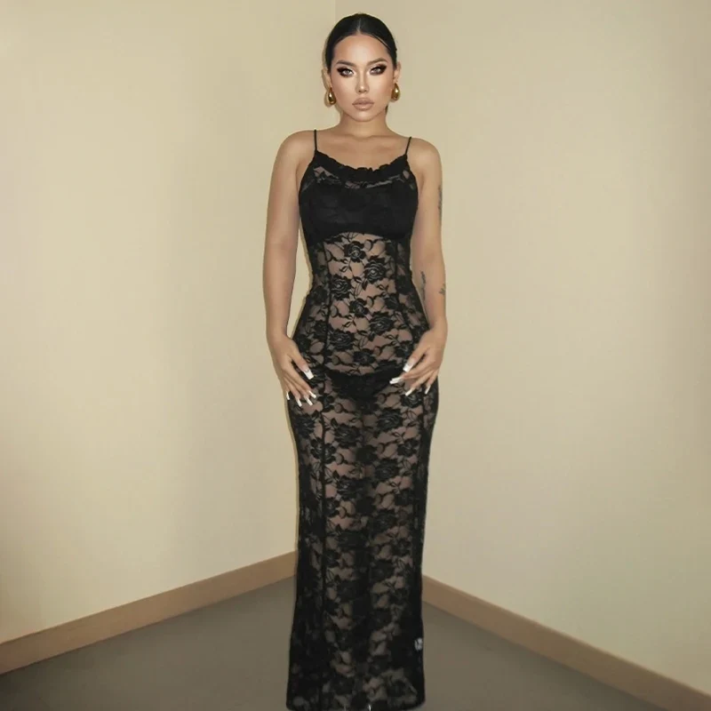 Ruched Mesh Strapless Sheer Maxi Dress - Image 2