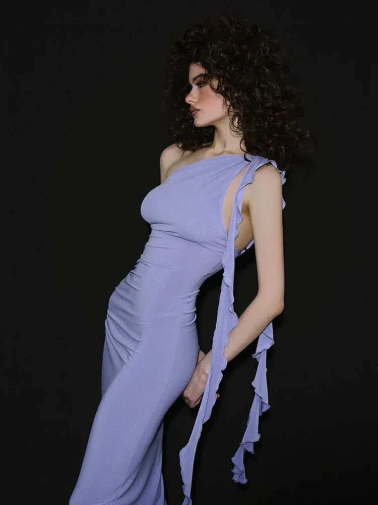 Ruffle Sleeveless Slim Casual Party Dress