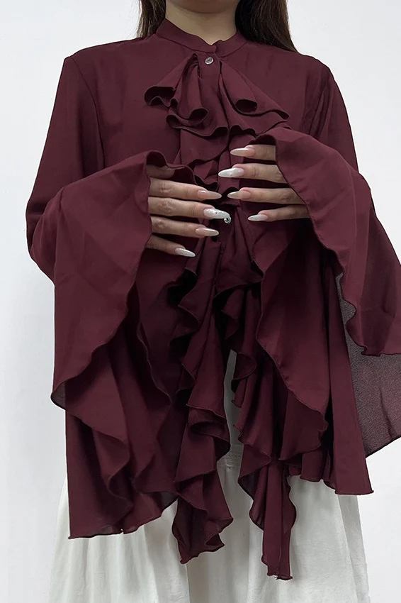 Ruffled Long-Sleeve Elegant Blouse - Image 10