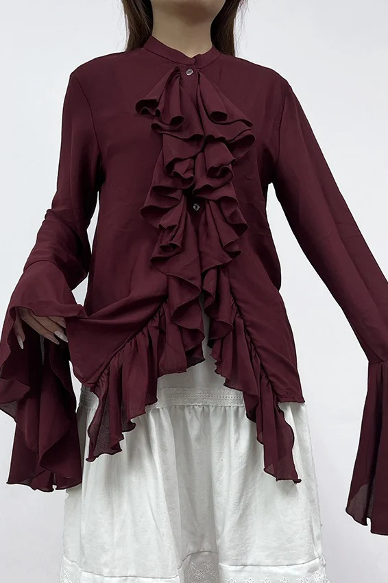 Ruffled Long-Sleeve Elegant Blouse - Image 11