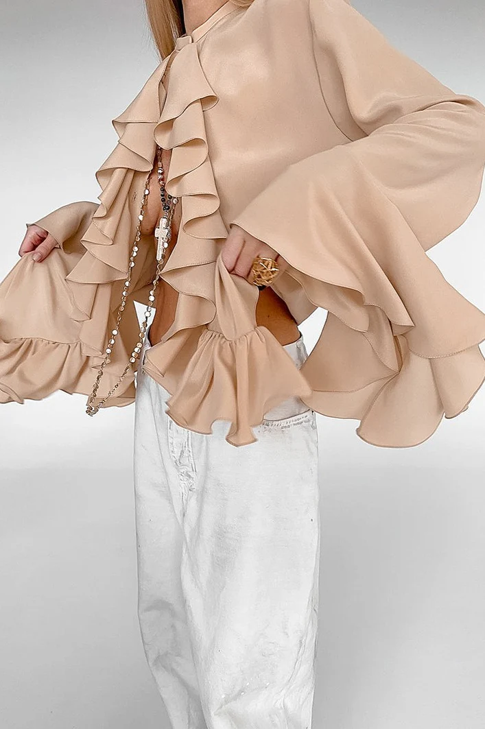 Ruffled Long-Sleeve Elegant Blouse - Image 14