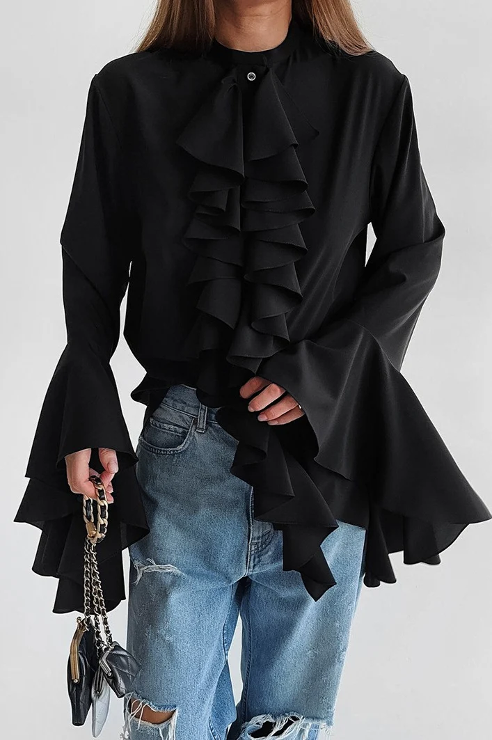 Ruffled Long-Sleeve Elegant Blouse - Image 6