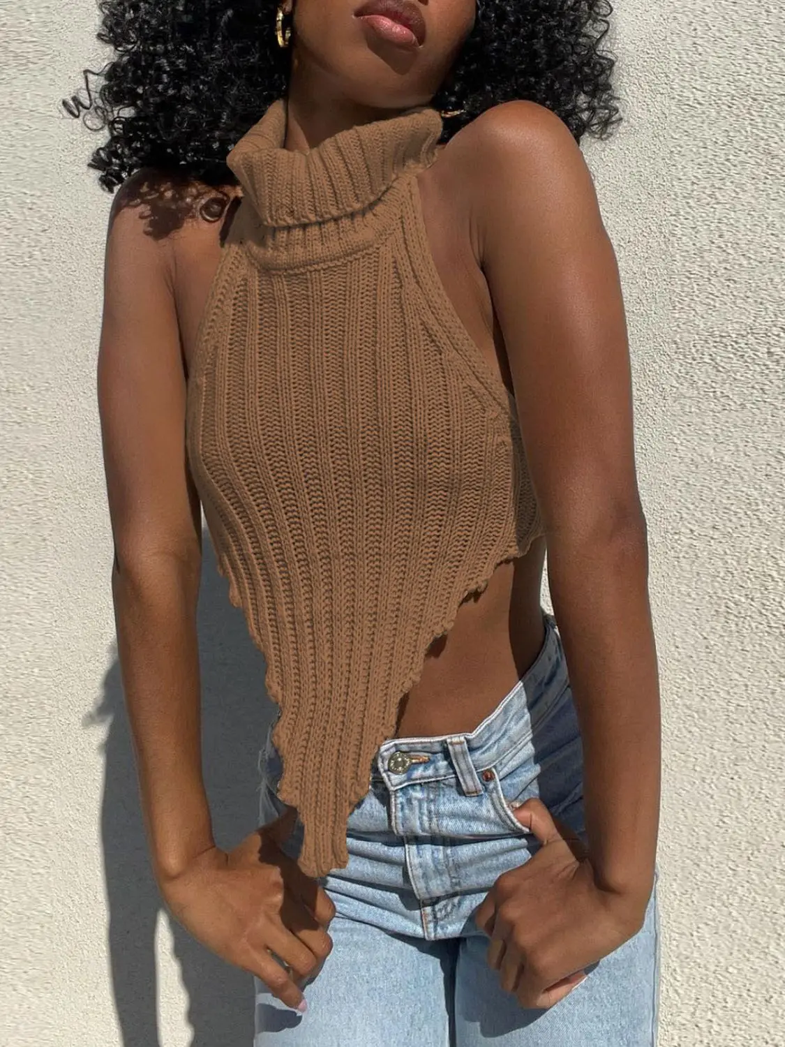 Ruffled Sheer Knit Top - Image 11