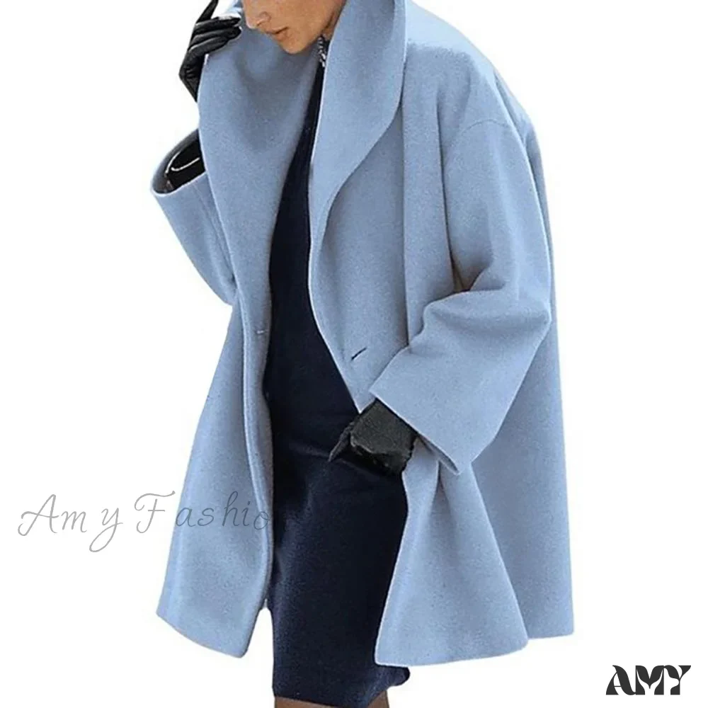 Amy Fashion - Casual Woolen long Overcoat - Image 10