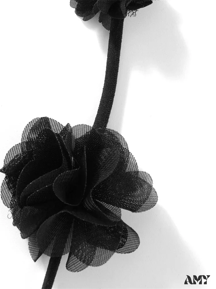 Amy Fashion - Satin Backless Spaghetti Strap  for Women Sexy Backless 3D Flower Tassels Party Cocktail Y2K Vestidos - Image 6