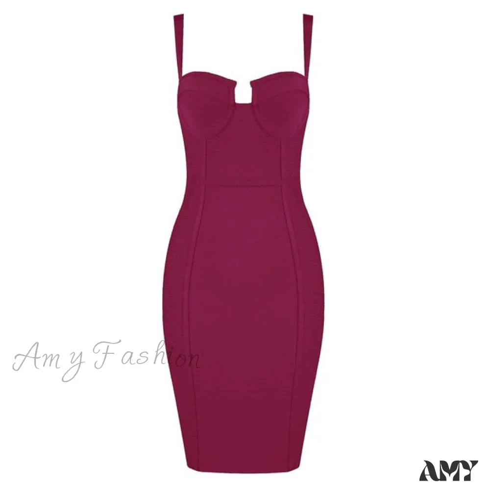 Amy Fashion - Sexy Blue Yellow Black Rayon Bandage Dress - Image 8