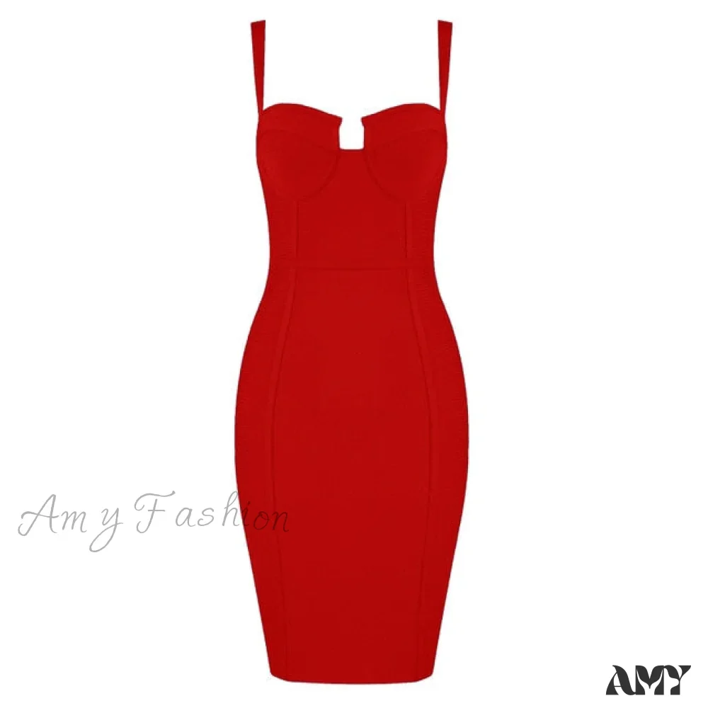 Amy Fashion - Sexy Blue Yellow Black Rayon Bandage Dress - Image 9