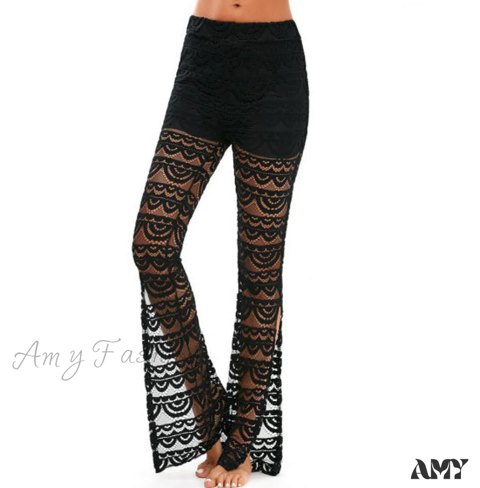 Amy Fashion - Semi Transparent Sexy Lace Pants - Image 6
