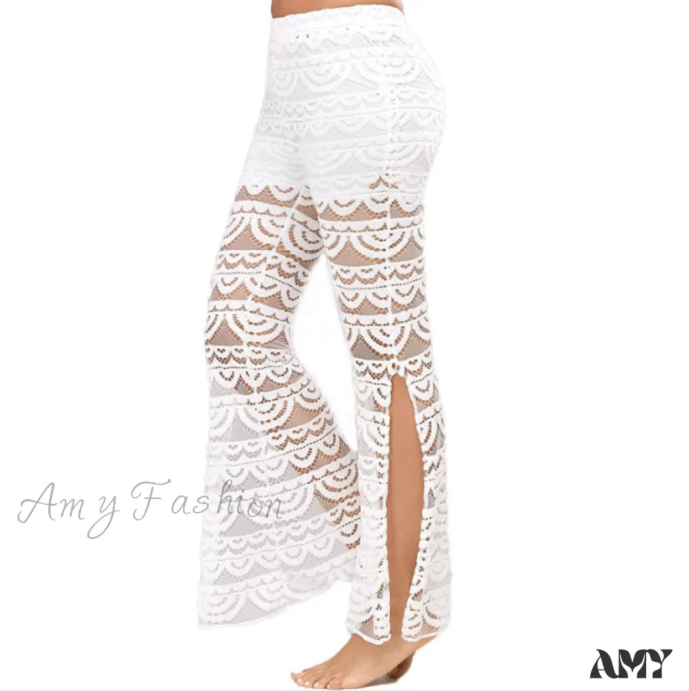Amy Fashion - Semi Transparent Sexy Lace Pants - Image 7