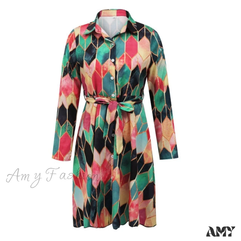 Amy Fashion - Sexy Party Colorful Print Dress - Image 11