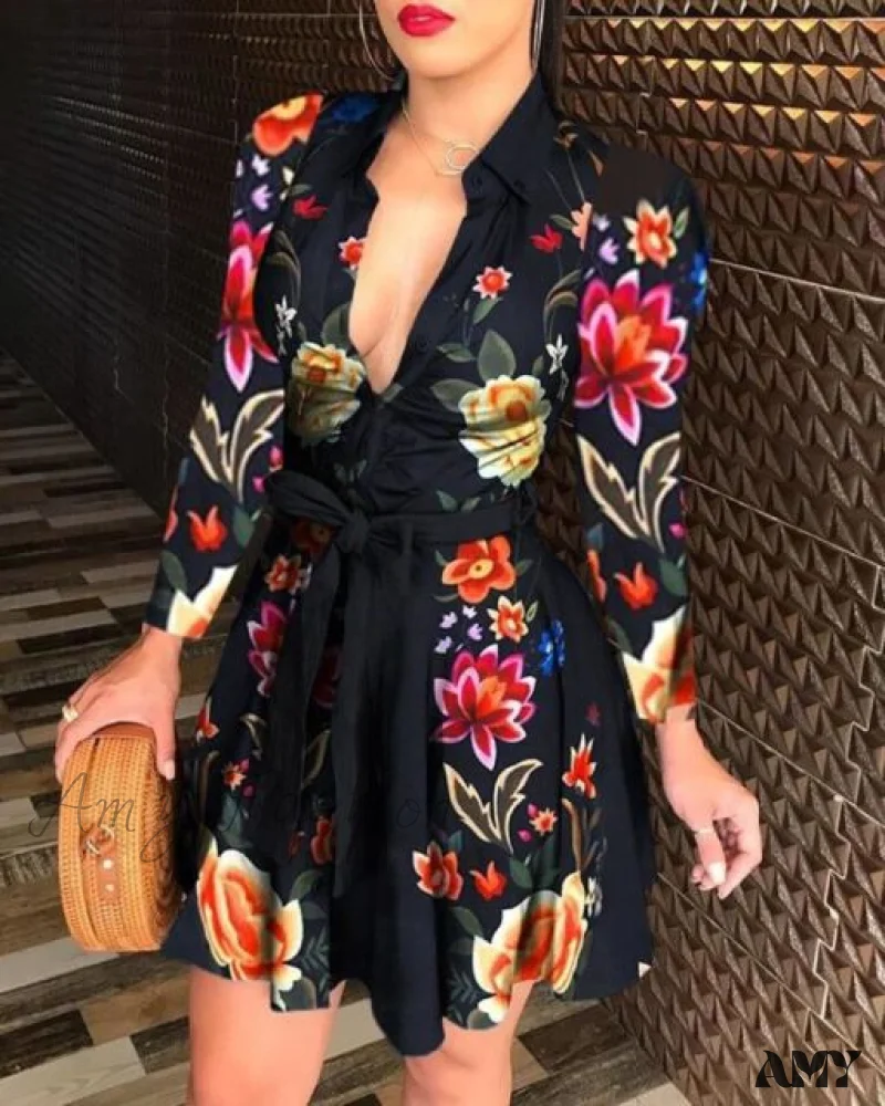 Amy Fashion - Sexy Party Colorful Print Dress - Image 4