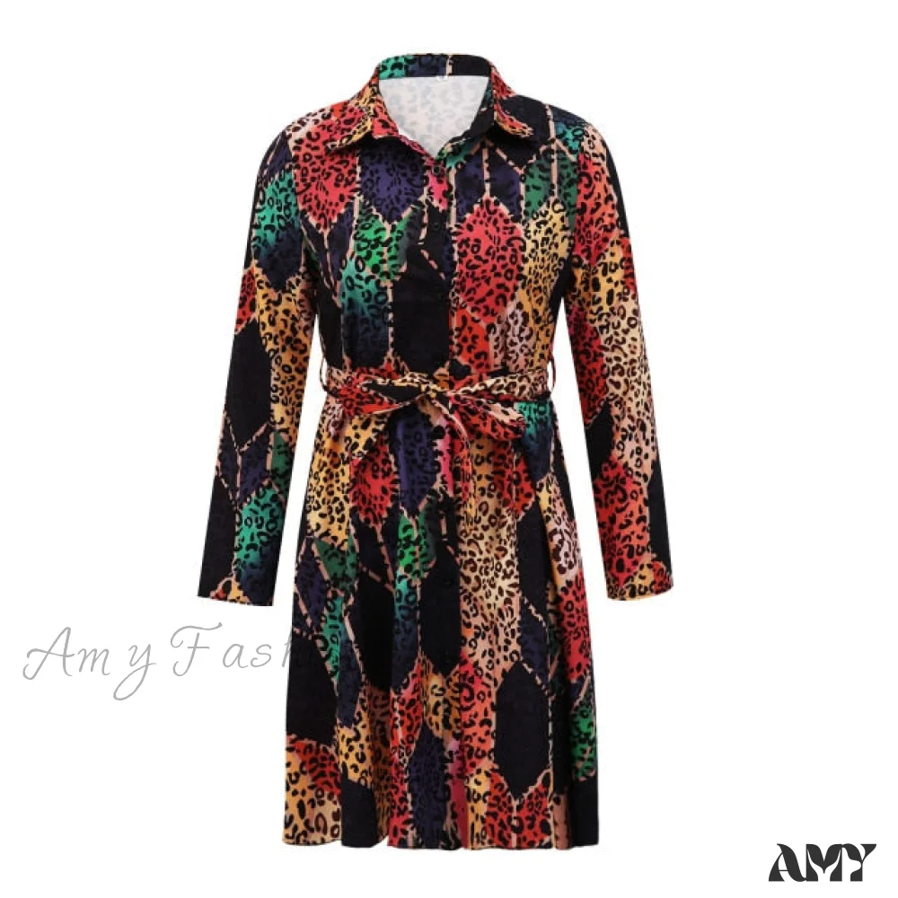 Amy Fashion - Sexy Party Colorful Print Dress - Image 7