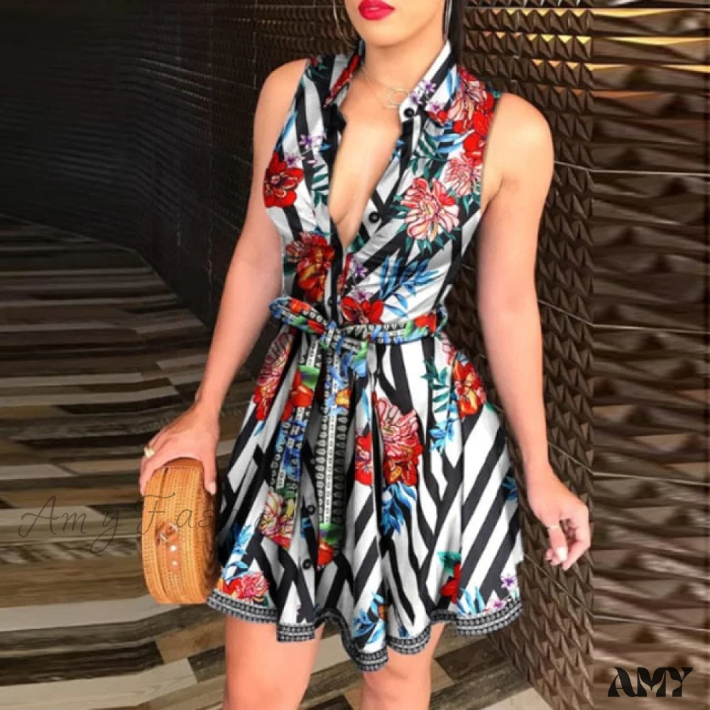 Amy Fashion - Sexy Party Colorful Print Dress - Image 9