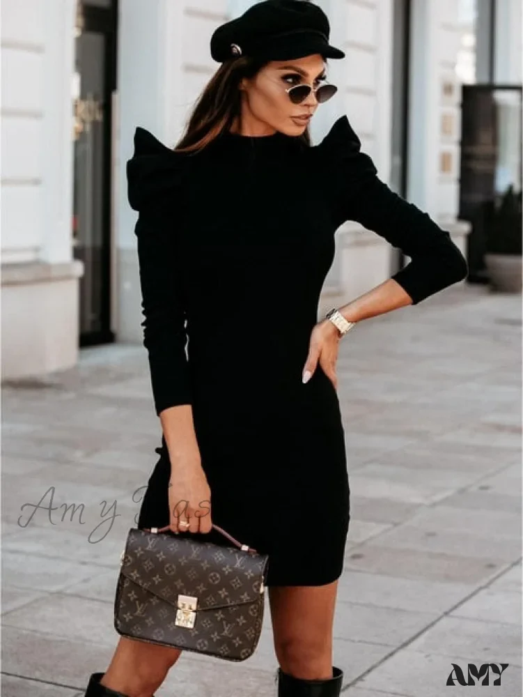 Amy Fashion - Sexy Slim High Waist Lace Up Mini Dress - Image 3