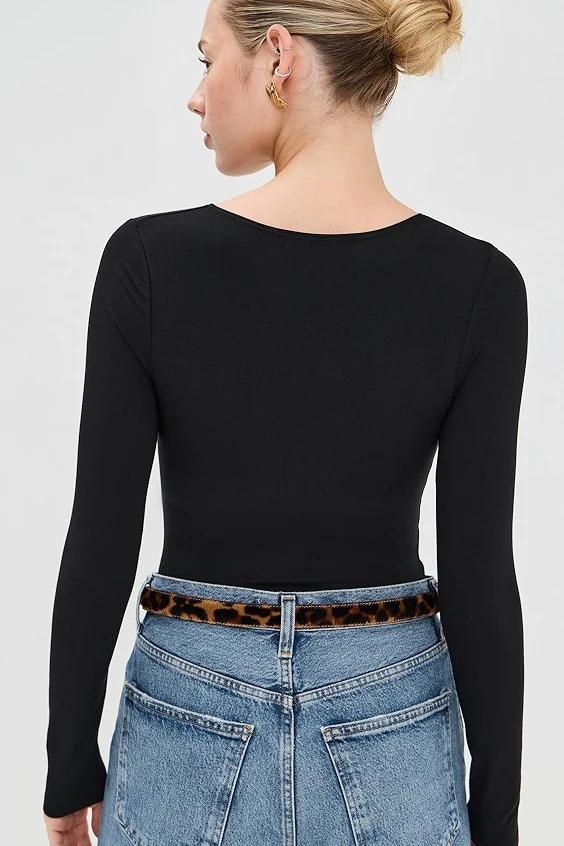 Sexy Solid Cutout Long Sleeve Fitted Base Layer - Image 6