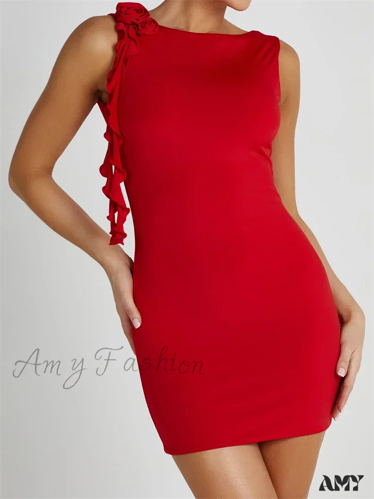 Amy Fashion - Sexy Summer Backless Flower Patchwork Tassels Sleeveless Party Mini Dress - Image 9