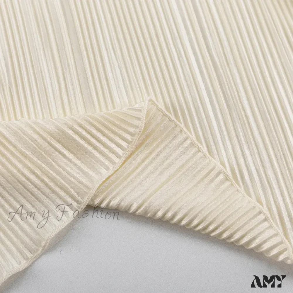 Sexy White Lace-Up Summer Autumn Long Sleeve Pleated Blouse - Image 5