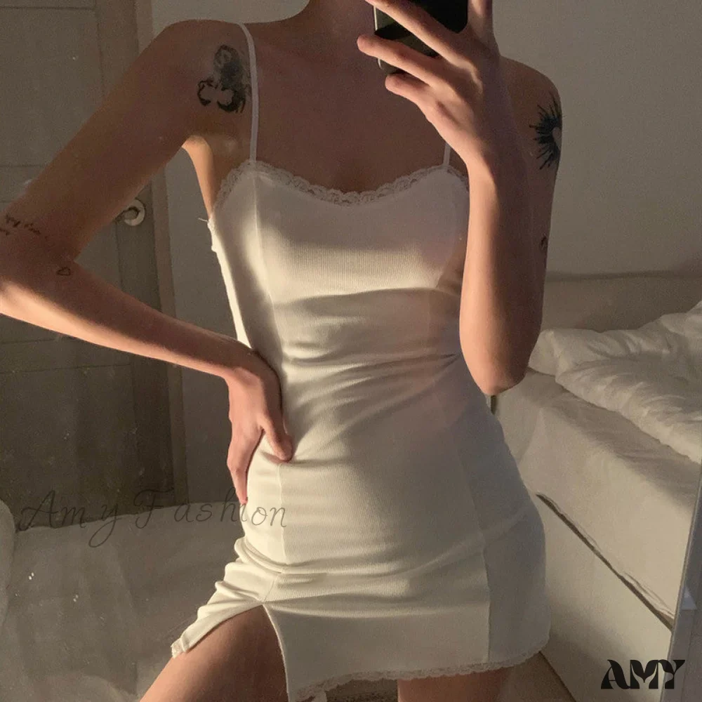 Amy Fashion - Sexy Lace Bandage Bodycon Short Mini Dress - Image 5