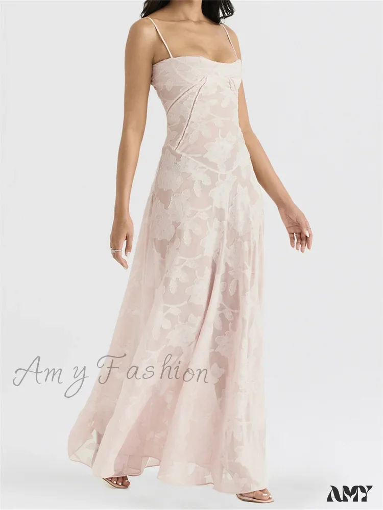 Amy Fashion - Sexy Women Sleeveless Spaghetti Strap  Sling Lace Floral Backless Criss-cross Tie-up Summer Vestidos - Image 4