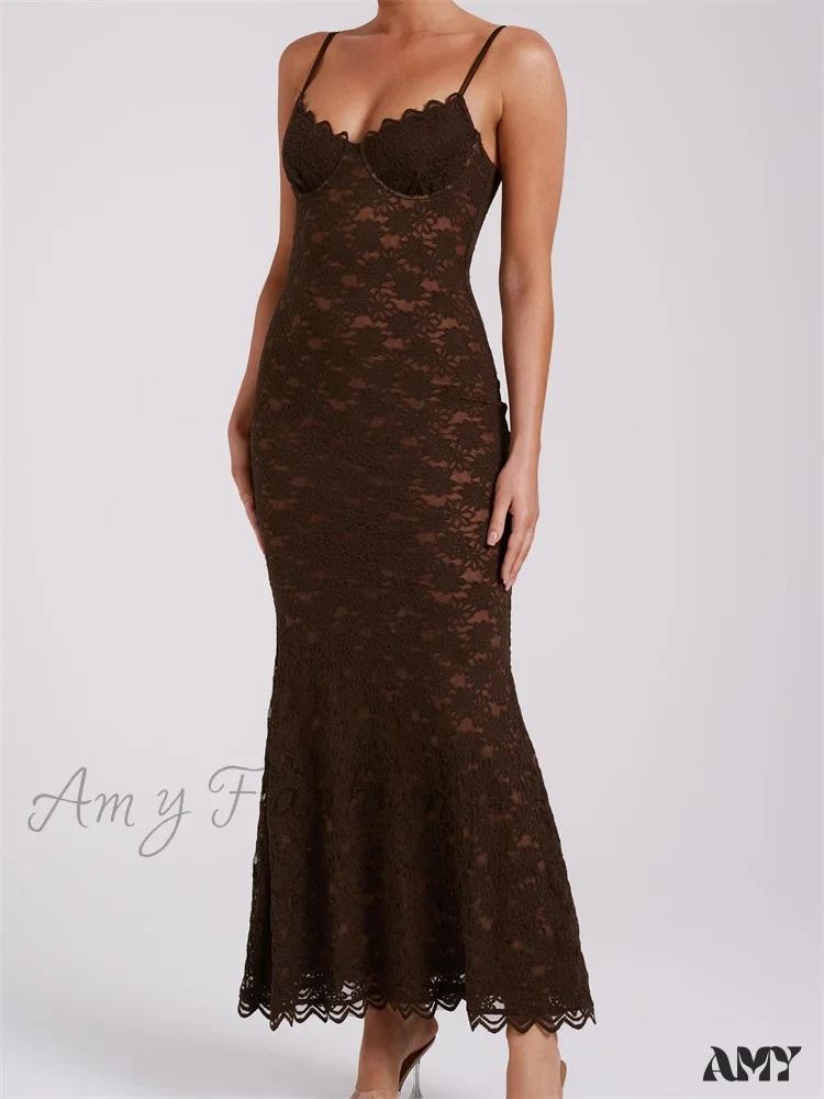 Amy Fashion - Sexy Women Summer Sleeveless Strap Backless V Neck Lace Floral Evening Party Female Vestidos - Image 4