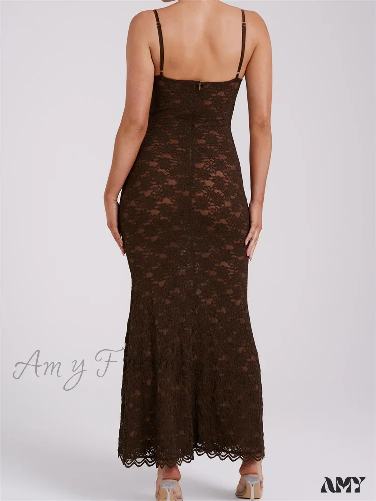 Amy Fashion - Sexy Women Summer Sleeveless Strap Backless V Neck Lace Floral Evening Party Female Vestidos - Image 6