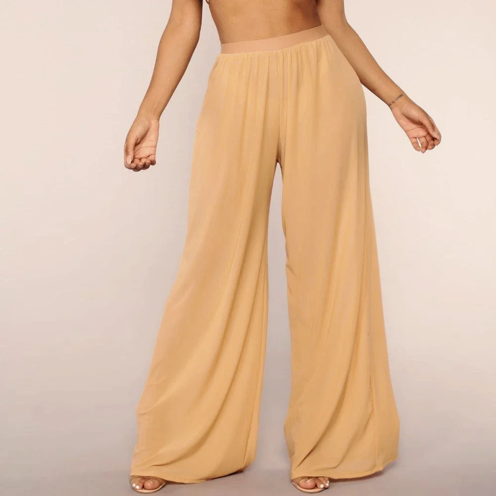 Sheer Mesh Wide Leg Beach Pant - Image 3