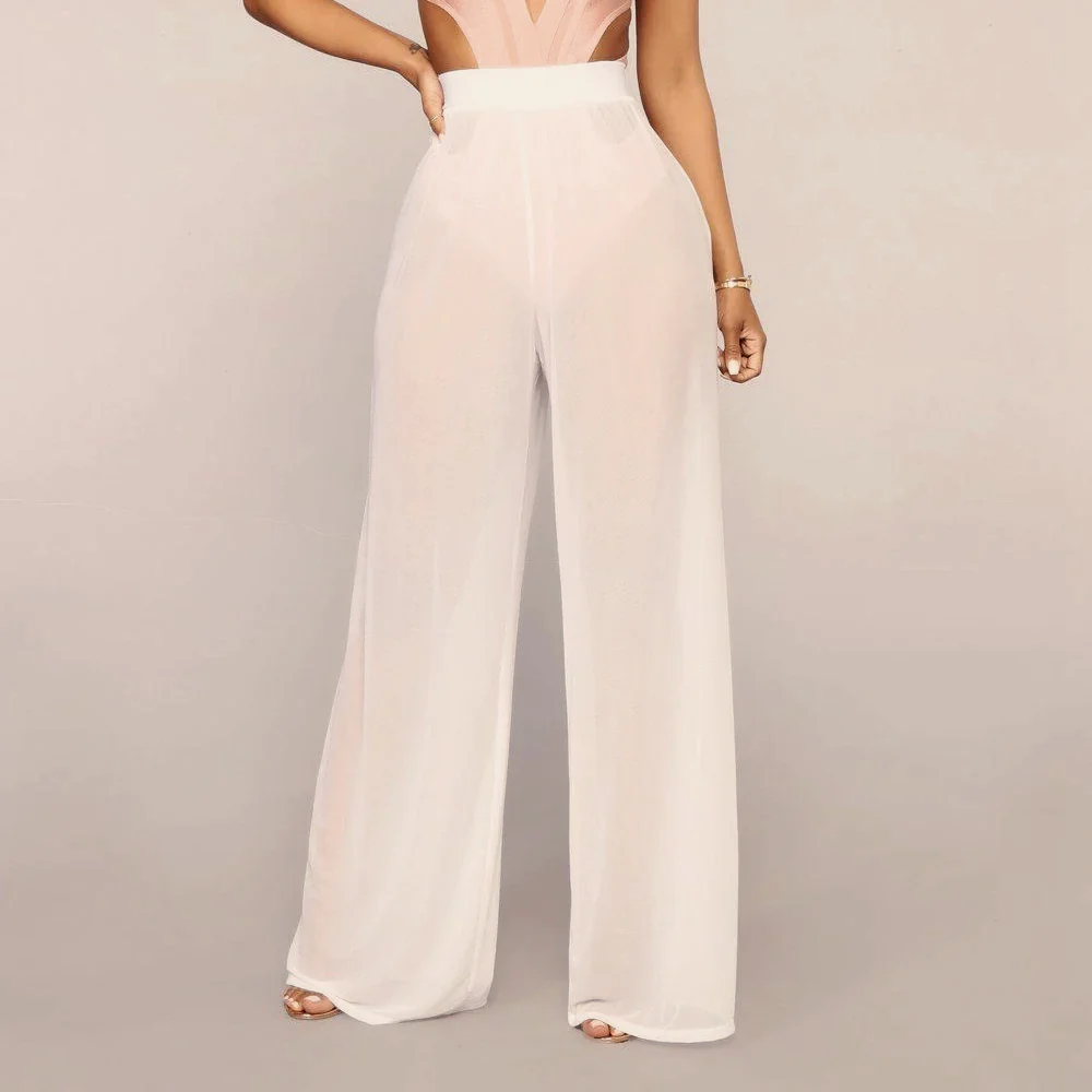 Sheer Mesh Wide Leg Beach Pant - Image 5