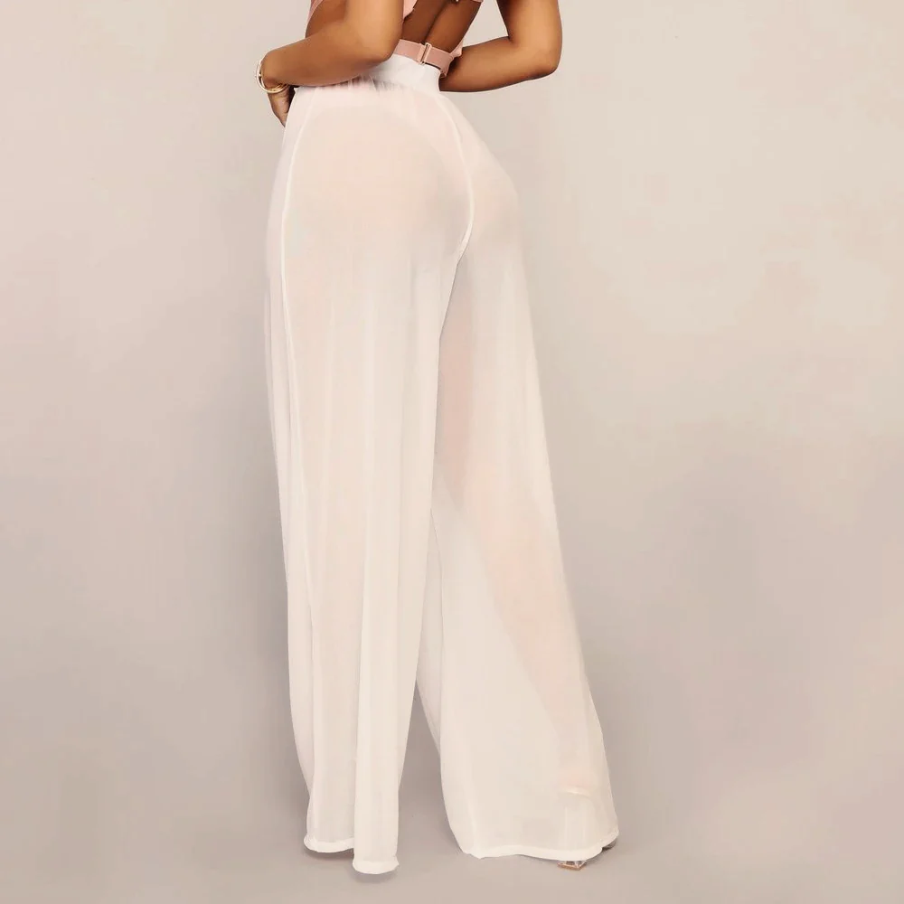 Sheer Mesh Wide Leg Beach Pant - Image 6