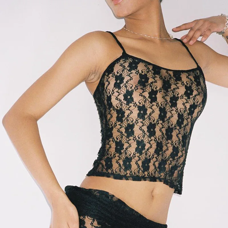 Sheer White Lace Crop Top - Image 6